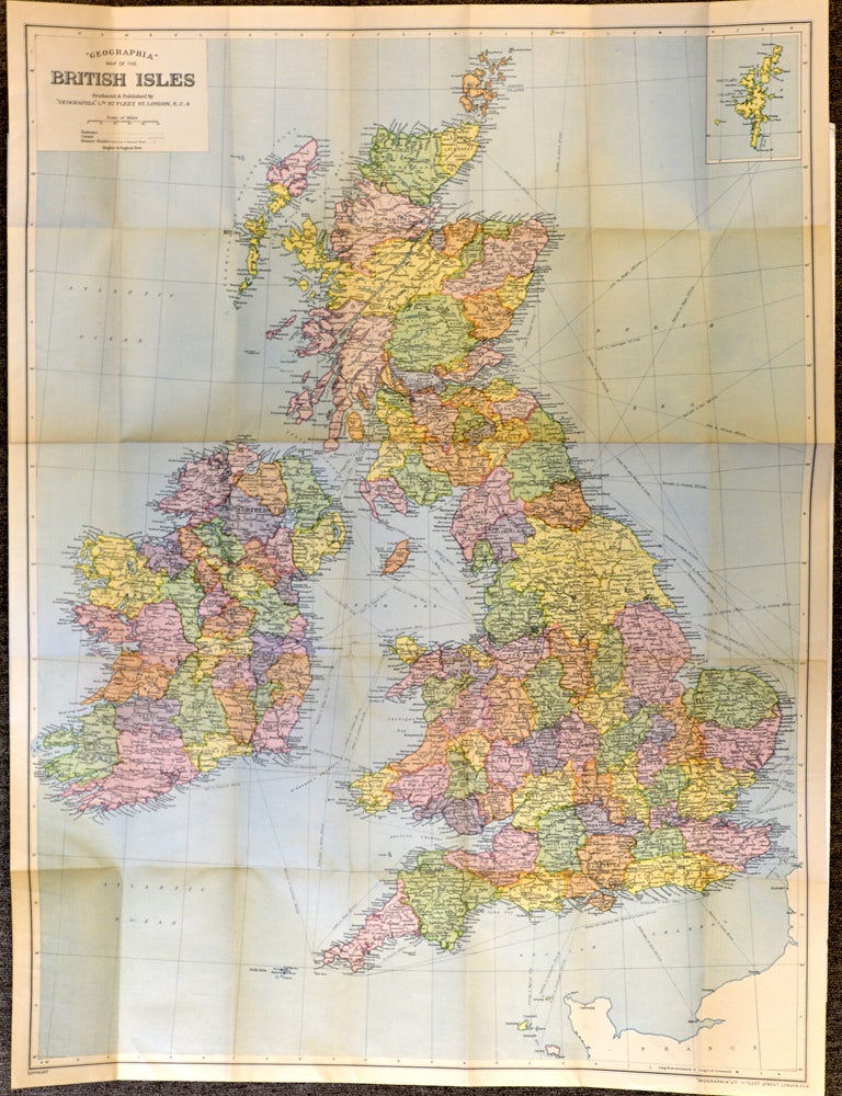 Item #300561 [MAPS] MAP OF THE BRITISH ISLES. Ltd Geographia.