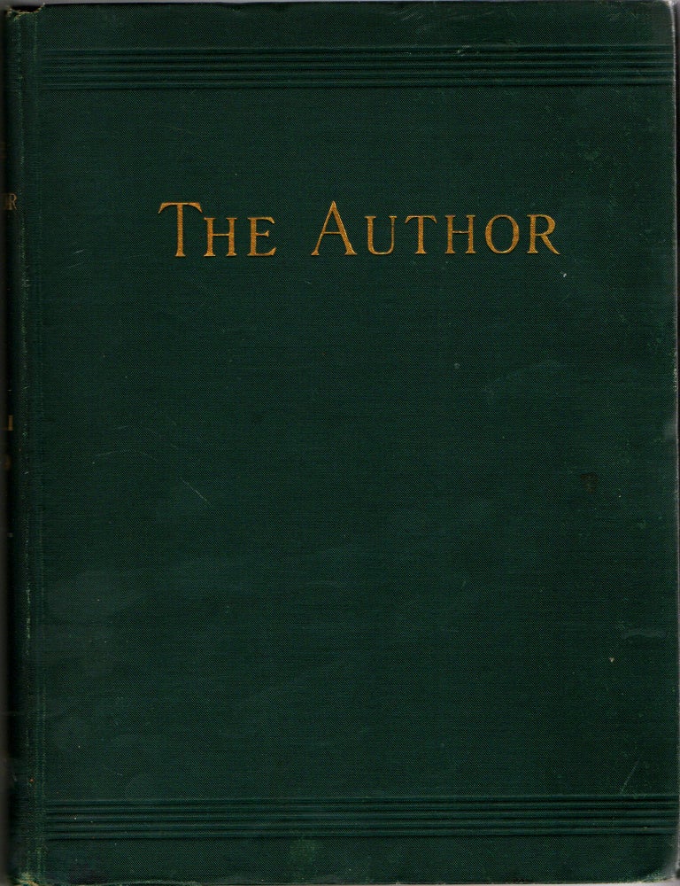 Item #300644 [BOOKS ON BOOKS] THE AUTHOR: A MONTHLY MAGAZINE FOR LITERARY WORKERS. VOLUME I JAN-DEC, 1989. William H. Hills, and publisher.