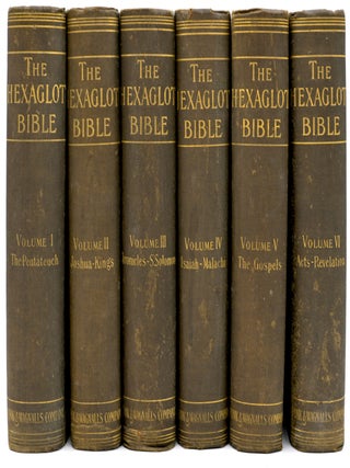 Item #300665 [RELIGION] THE HEXAGLOT BIBLE, FULL 6 VOLUME SET. A. M. Rev. Edward Riches de...